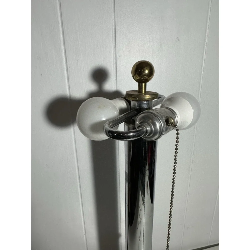 Vintage Robert Sonneman for George Kovacs Chrome Table Lamp (Missing Shade)